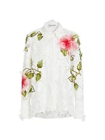 Hibiscus Floral Guipure Blouse