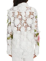 Hibiscus Floral Guipure Blouse