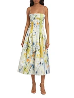 Abstract Brushstroke Satin Dress