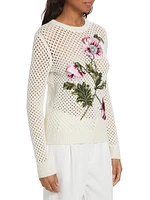 Wool Floral Crochet Sweater