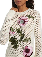 Wool Floral Crochet Sweater