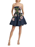 Hibiscus Floral Faille Minidress