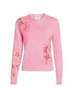 Guipure Lace Cotton Sweater