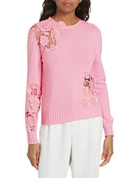 Guipure Lace Cotton Sweater