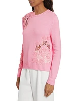 Guipure Lace Cotton Sweater