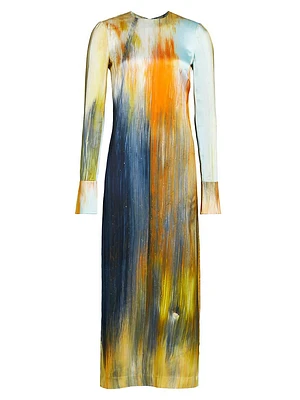 Abstract Marocaine Midi-Dress