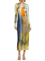 Abstract Marocaine Midi-Dress