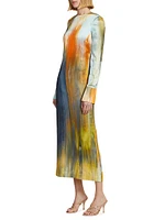 Abstract Marocaine Midi-Dress