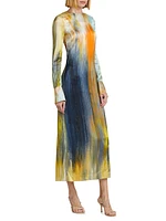 Abstract Marocaine Midi-Dress