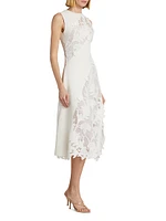 Marbled Carnation Guipure Lace Dress