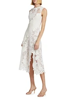 Marbled Carnation Guipure Lace Dress