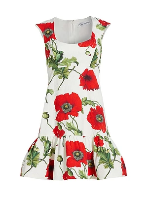 Poppies Cotton Cloqué Minidress