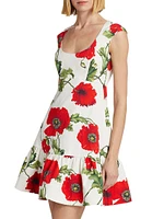 Poppies Cotton Cloqué Minidress