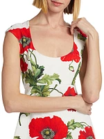 Poppies Cotton Cloqué Minidress