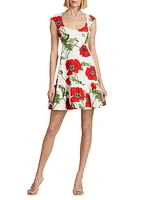 Poppies Cotton Cloqué Minidress