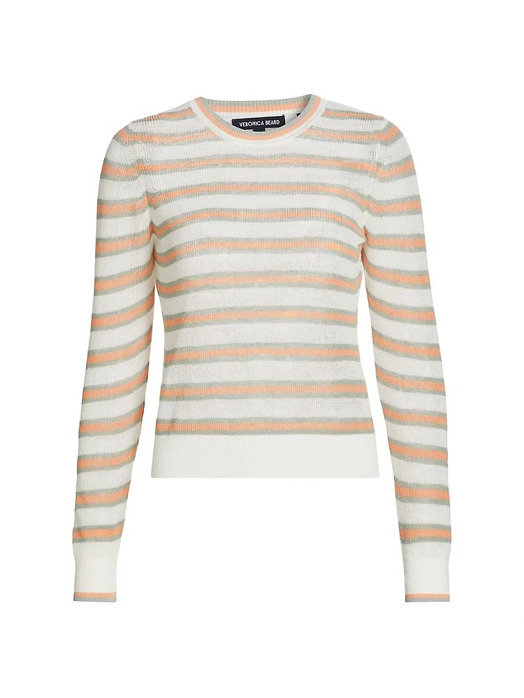 Magellen Striped Linen-Blend Sweater