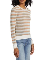 Magellen Striped Linen-Blend Sweater