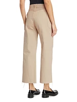 Taylor High-Rise Front-Pocket Cropped Wide-Leg Jeans