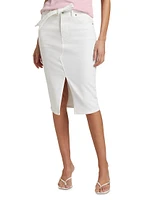 Nazia Denim Tie-Waist Pencil SKirt