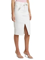 Nazia Denim Tie-Waist Pencil SKirt