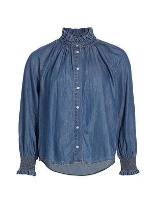 Calisto Gathered Denim Shirt