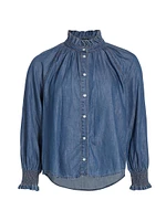 Calisto Gathered Denim Shirt