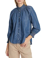 Calisto Gathered Denim Shirt