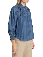 Calisto Gathered Denim Shirt