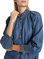 Calisto Gathered Denim Shirt