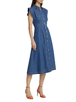 Ruben Seamed Denim Shirtdress