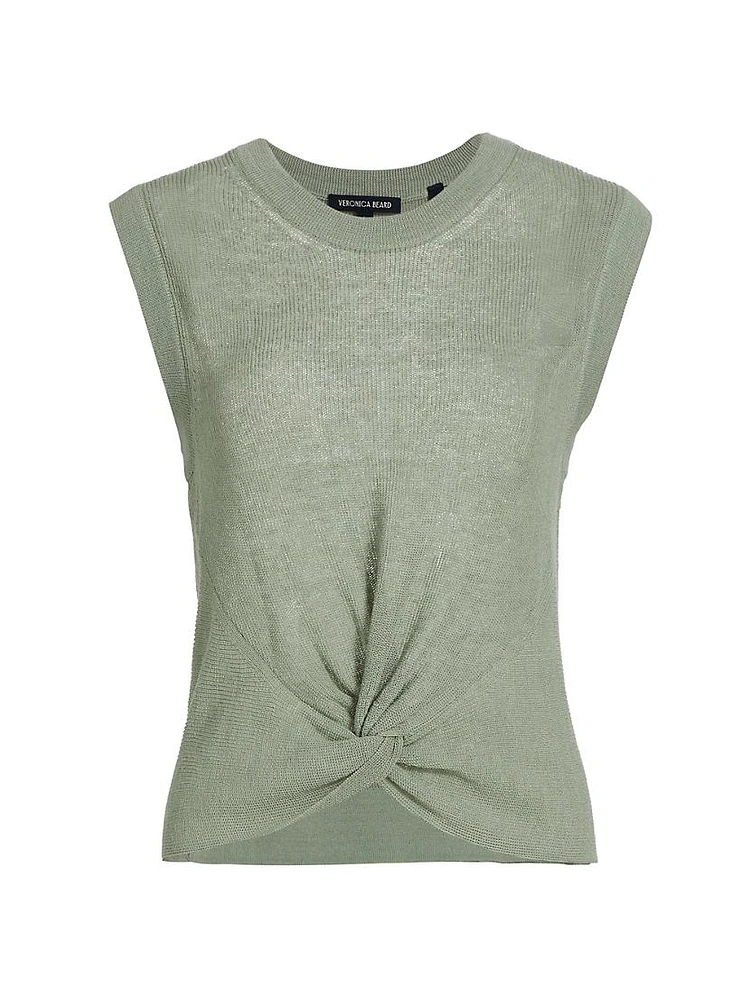 Kellen Linen Knotted Sleeveless Sweater