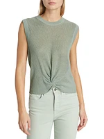 Kellen Linen Knotted Sleeveless Sweater