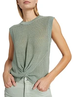 Kellen Linen Knotted Sleeveless Sweater