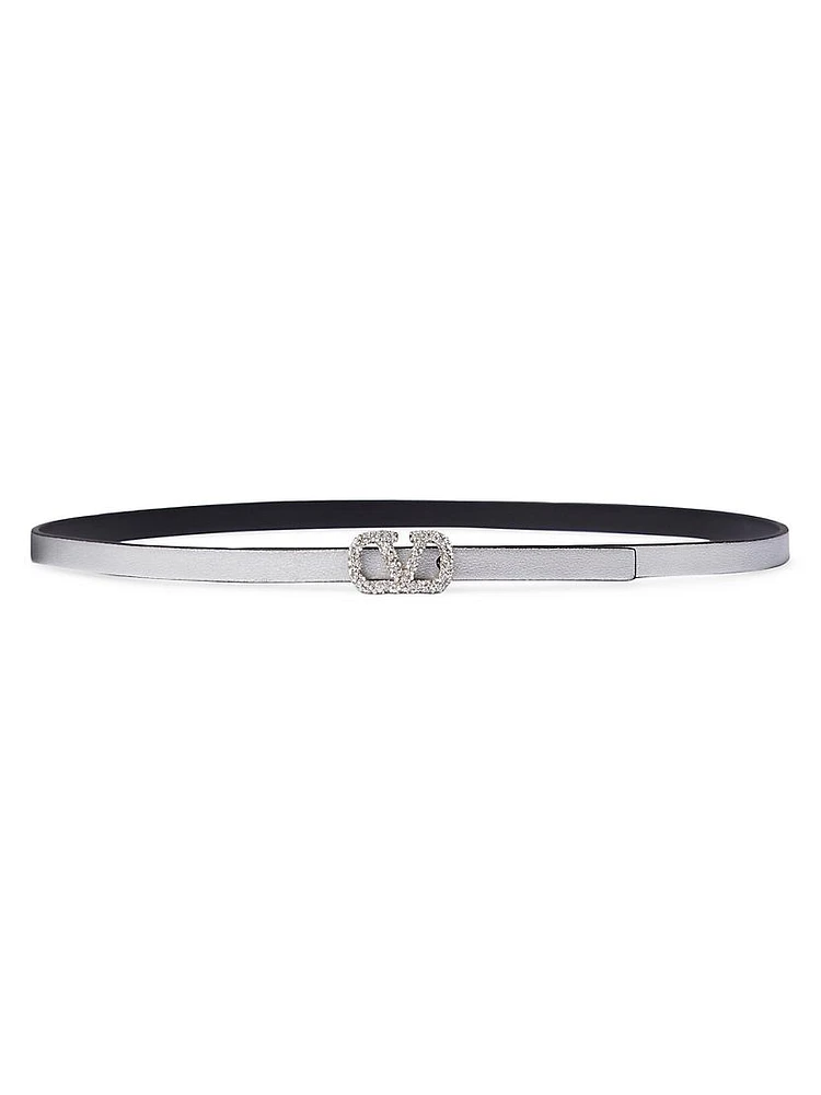 VLogo Signature Reversible Belt Shiny Calfskin