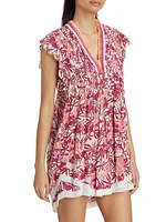 Sasha Fringe-Trimmed Floral Minidress