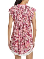 Sasha Fringe-Trimmed Floral Minidress