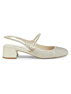 Studded 35MM Leather Slingback Pumps