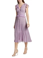 Paradis Silk Ruffled Midi-Dress