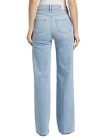 Sasha Distressed High-Rise Straight-Leg Jeans