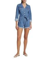 Maggy Long-Sleeve Denim Romper