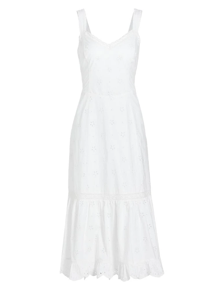 Pallas Eyelet-Embroidered Midi-Dress