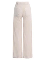 Tie-Waist Linen-Blend Trousers