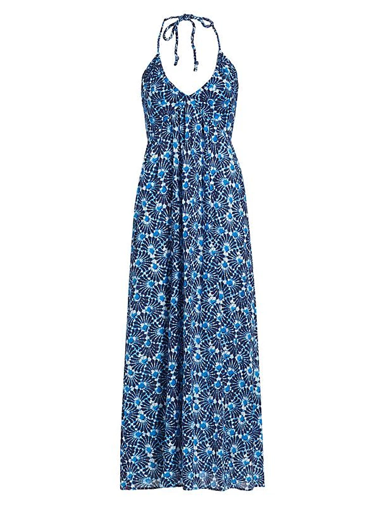 Maggie Seashells Printed Cotton Maxi Dress