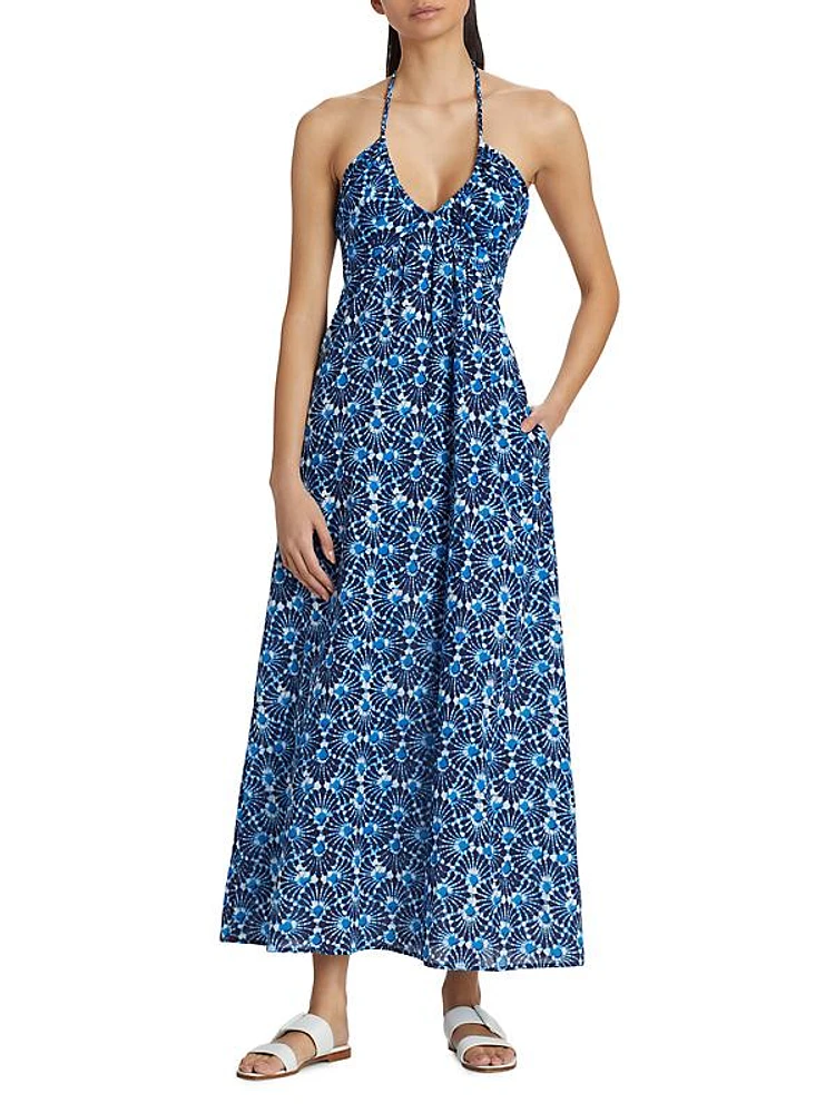 Maggie Seashells Printed Cotton Maxi Dress