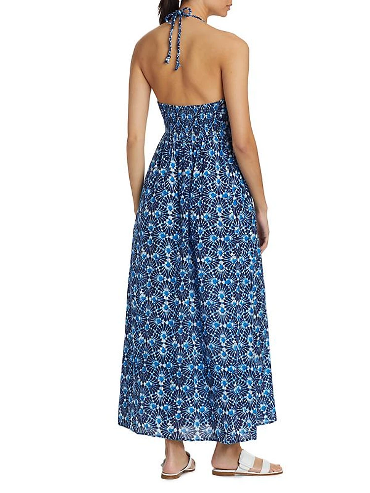 Maggie Seashells Printed Cotton Maxi Dress