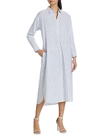 Marlowe Stripe Self-Tie Shirtdress