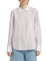 Wesley Sequined Striped Cotton Shirt