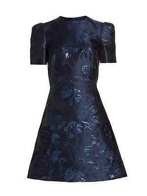 Floral Silk-Blend Fil Coupé Cocktail Dress