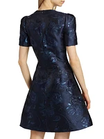 Floral Silk-Blend Fil Coupé Cocktail Dress