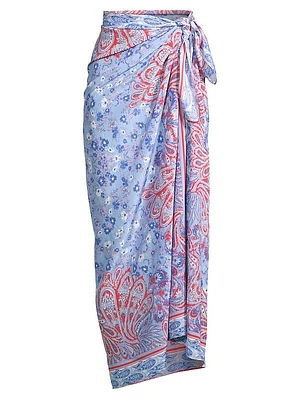 Summer Reverie Printed Crêpe De Chine Wrap Sarong